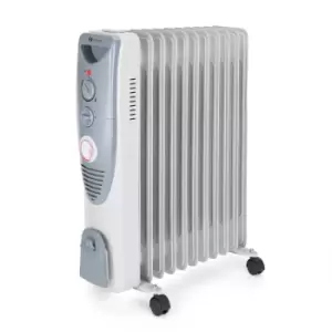 image of PureMate 2500W Oil Filled Radiator With 11 Fins - Grey