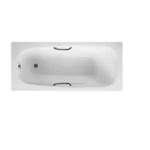 image of Roca Carla Straight Eco Bath 2 Tap Holes 1700x700mm Excluding Legs and Grips