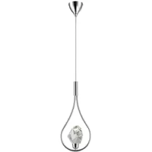 image of Zumaline Lighting - Zumaline Ore Integrated LED Pendant Ceiling Light, Chrome, 360lm, 3000K