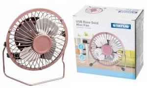 image of Status 4" Mini USB Fan - Rose Gold