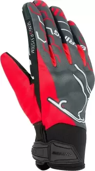 image of Bering Walshe Motorcycle Gloves, black-grey-red, Size 2XL, black-grey-red, Size 2XL