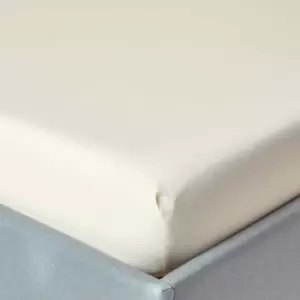 Image of Cream Egyptian Cotton Deep Fitted Sheet 200 Thread Count, Double - Cream - Cream - Homescapes