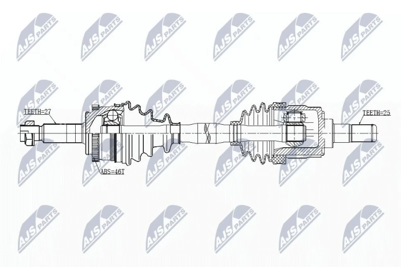 Image of NTY NPW-KA-344 Drive shaft 6-Speed Manual Transmission, Front Axle Right Drive Shaft (13)