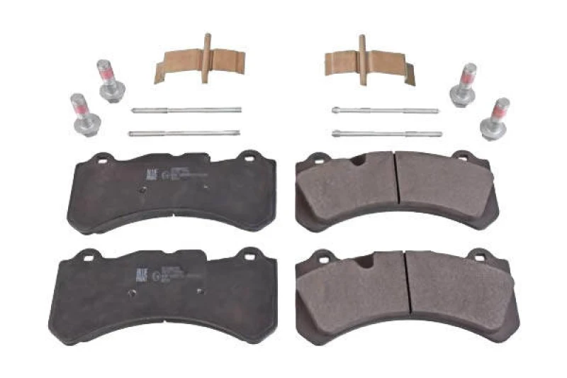 Image of Blue PRINT ADF124233 Brake pad set Front Axle, prepared for wear warning indicator, with fastening material Brake Pad Set,disc brake (402)