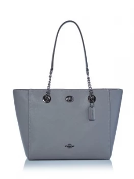 Image of Coach turnlock chain tote Dark Grey