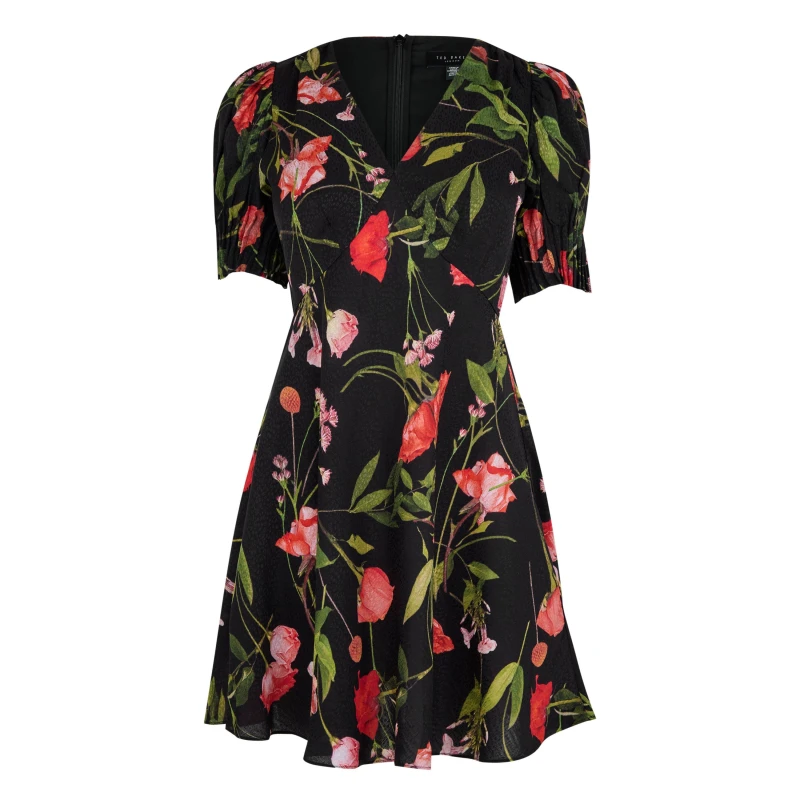 Image of Ted Baker Ted Sienno Flr Drs - Black 8