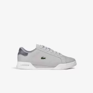 image of Mens Lacoste Twin Serve Leather Trainers Size 10 UK Off White