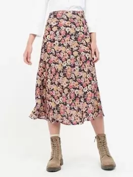 Image of Barbour Coraline Floral Midi Skirt - Navy, Size 16, Women