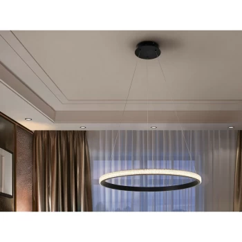 Schuller Lighting - Schuller Ring - Integrated LED Pendant Light, Sandblasted Black