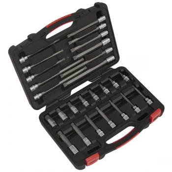 Image of Sealey AK89002 Spline Socket Bit Set 26pc 3/8"Sq Drive - Platinum ...