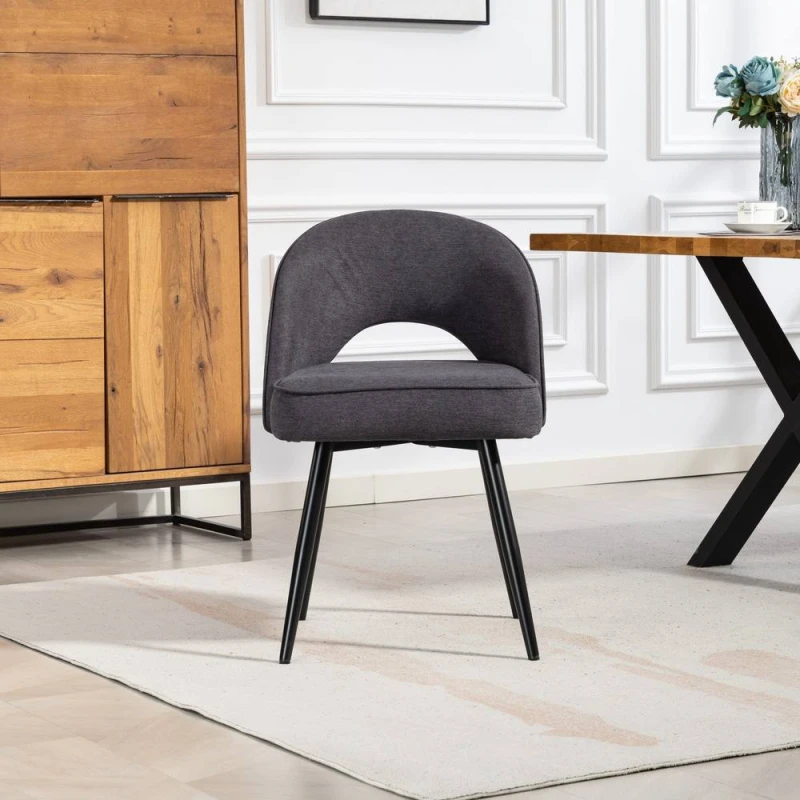 Image of Artemis Home Ashley Fabric Dining Chairs - Set of 2 in Charcoal Size: 2 Pack Charcoal Unisex 2 Pack