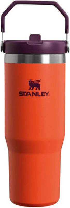 Image of Stanley IceFlow Flip Straw Tumbler stainless steel water bottle Tigerlilly 890 ml