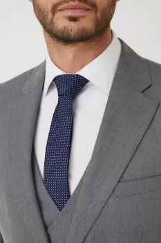 image of Navy And Pink Ditsy Spot Slim Tie