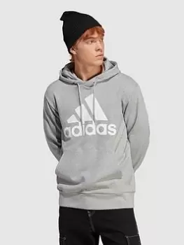 Image of adidas Sportswear Essentials French Terry Big Logo Hoodie, Medium Grey Heather Size M Men