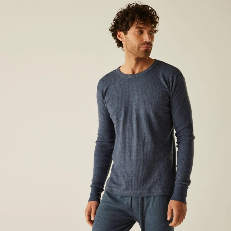 Image of Regatta Regatta Men Thermal Long Sleeve Vest in Mid Navy Size: X-Small Mid Navy XS Male 5063516015123