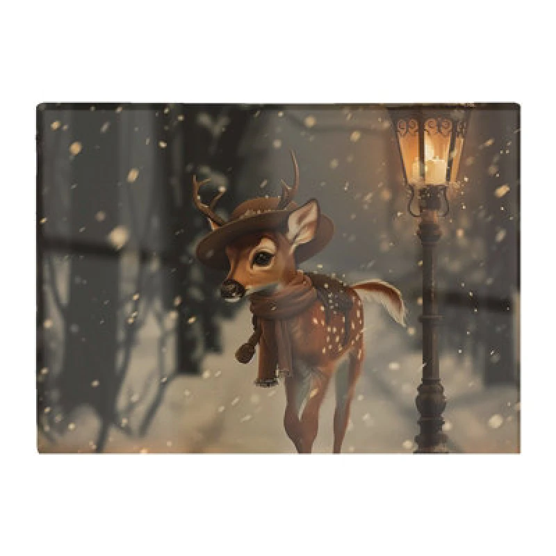 Image of Warren Reed Designer Fawn In A Snowy Scene Chopping Board