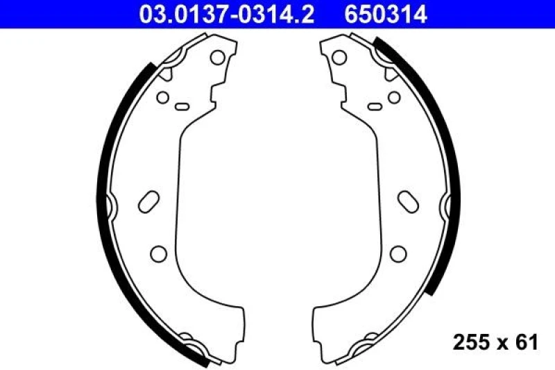 Image of ATE 03.0137-0314.2 Brake Shoes Brake Shoe Set (70)