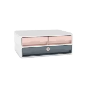 Image of CEP Moov Up Secure 3 Drawer Monitor Riser Station Pink/Grey 1090211681