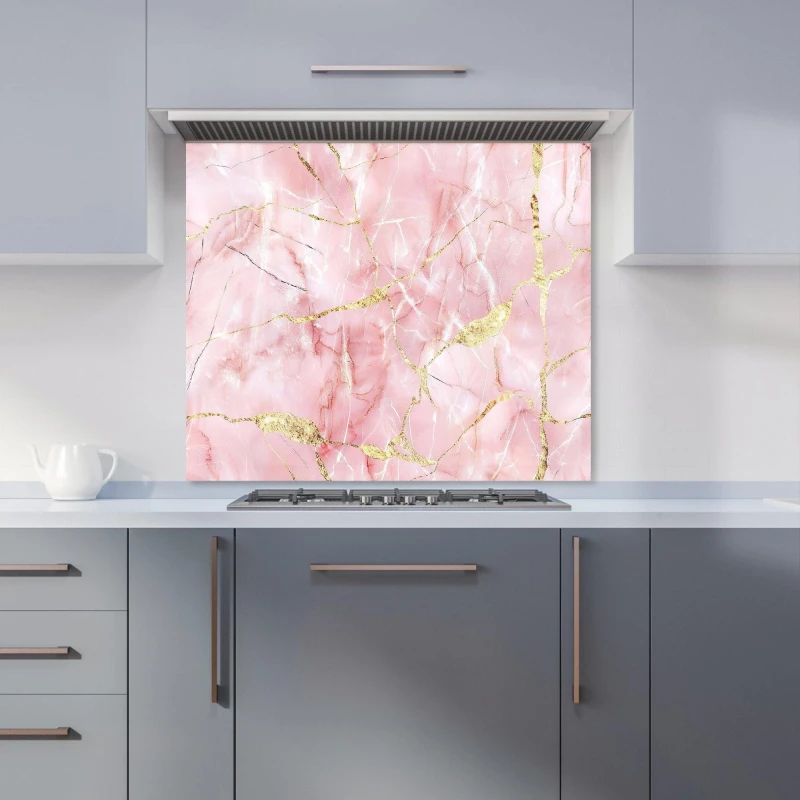 Image of Warren Reed - Designer Rose Marble Effect Kitchen Splashback in Pink Size: 600mm x 750mm Pink Unisex 600mm x 750mm