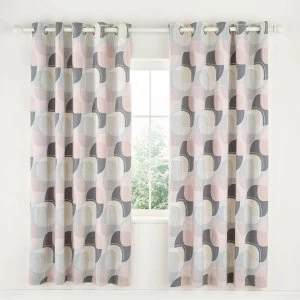 Image of Helena Springfield Arken Blush Lined Eyelet Curtains Blush