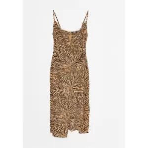 Image of Missguided Plus Size Zebra Print Wrap Front Maxi Dress - Multi