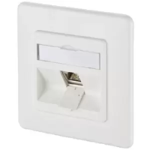 image of Metz Connect 1309111002-E Network outlet Flush mount Insert with main panel and frame CAT 6A 1 port Pure white