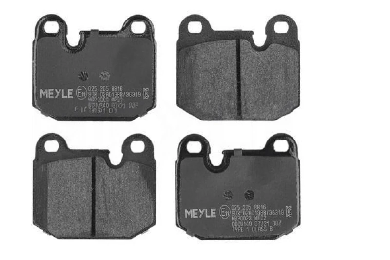Image of MEYLE 025 205 8816 Brake pad set Front Axle, prepared for wear warning indicator, Original Quality, with anti-squeak plate Brake Pad Set,disc brake (