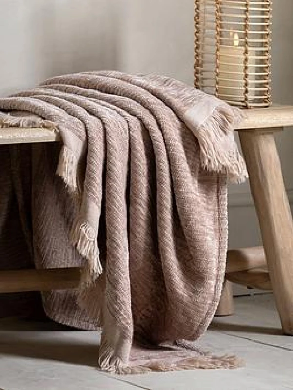 Image of Crossland Grove Whitely Chenille Throw Natural 1300X1700Mm 5056693563082