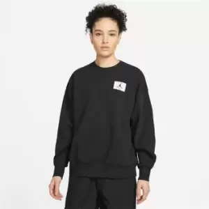 Image of Jordan Essential Fleece Crewneck Womens, Black, Female, Tops & Sweaters, DM5189-010