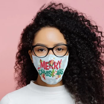 Image of Festive Friends Merry Christmas Reusable Face Covering - Large