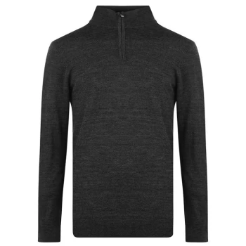 image of Howick Merino Funnel Neck Jumper - Charcoal