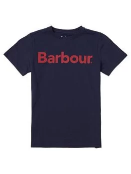 Image of Barbour Boys Essential Logo T-Shirt - Navy, Size 10-11 Years