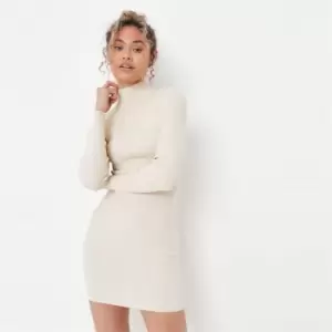 Missguided Tall Recycled High Neck Mini Dress - Neutral