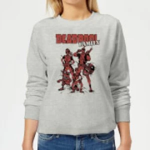 Image of Marvel Deadpool Family Group Womens Sweatshirt - Grey - L