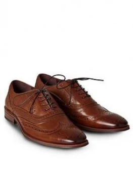 Image of Joe Browns Joe Browns Dapper Paisley Print Brogues, Tan, Size 9, Men