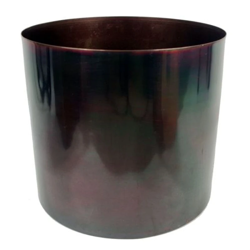 Image of N/A Leaf Metal Planter Plant Pot Iridescent Rainbow Finish 20 x 18cm