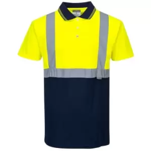 image of Portwest S479YNRM - sz M Two-Tone Polo - Yellow/Navy - Yellow/Navy