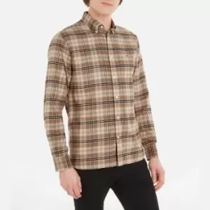 Image of Tommy Hilfiger Mens Brushed Tommy Tartan Small Shirt - Classic Khaki / Multi - M