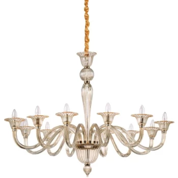 Image of Ideal Lux Brigitta - 12 Light Pendant Light Amber, E14