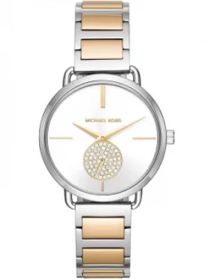 Image of Michael Kors Ladies Portia Two Colour Bracelet Watch MK3679