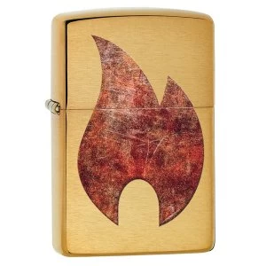 Image of Zippo Rusty Flame Design Brass Regular Windproof Lighter