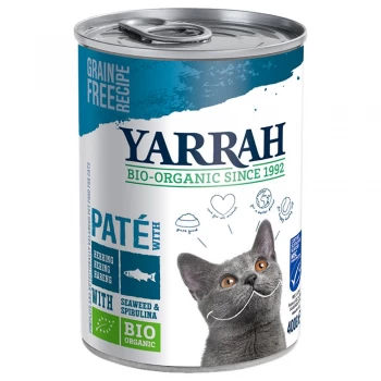 image of Yarrah Organic Grain-Free Chicken Pate Cat Food 400g