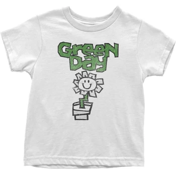 Image of Green Day - Flower Pot Kids 12 Months T-Shirt - White