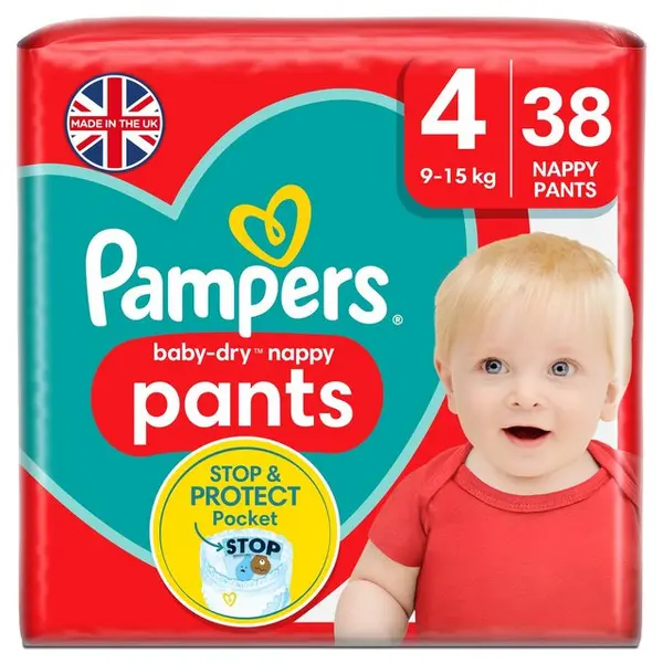 image of Pampers Baby Dry Nappy Pants Size 4 38 Nappy Pants