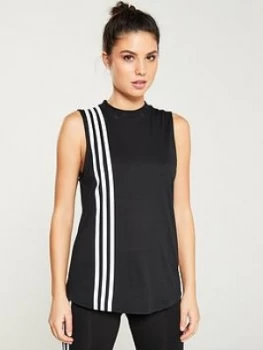 Image of adidas Must Haves 3 Stripe Tank - Black, Size 2Xs, Women