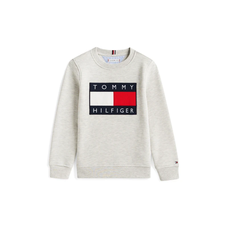 Image of Tommy Hilfiger Kids Heritage Crew Sweatshirt Crew Sweaters 4Y Grey 52316402135