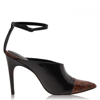 image of Reiss Malika Stiletto Heels - Cognac/Black