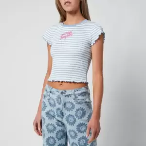 Image of Guess Originals Womens Go Bella Ss Baby T-Shirt - Water Park Blue Multi - L