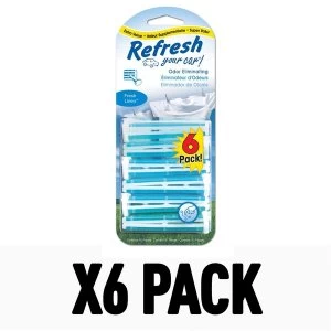 image of Fresh Linen (Pack Of 6) Refresh Vent Stick