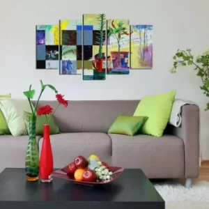 Image of 5ABSMDF-85 Multicolor Decorative MDF Painting (5 Pieces)